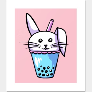 Cute Bunny Bubble Tea Posters and Art